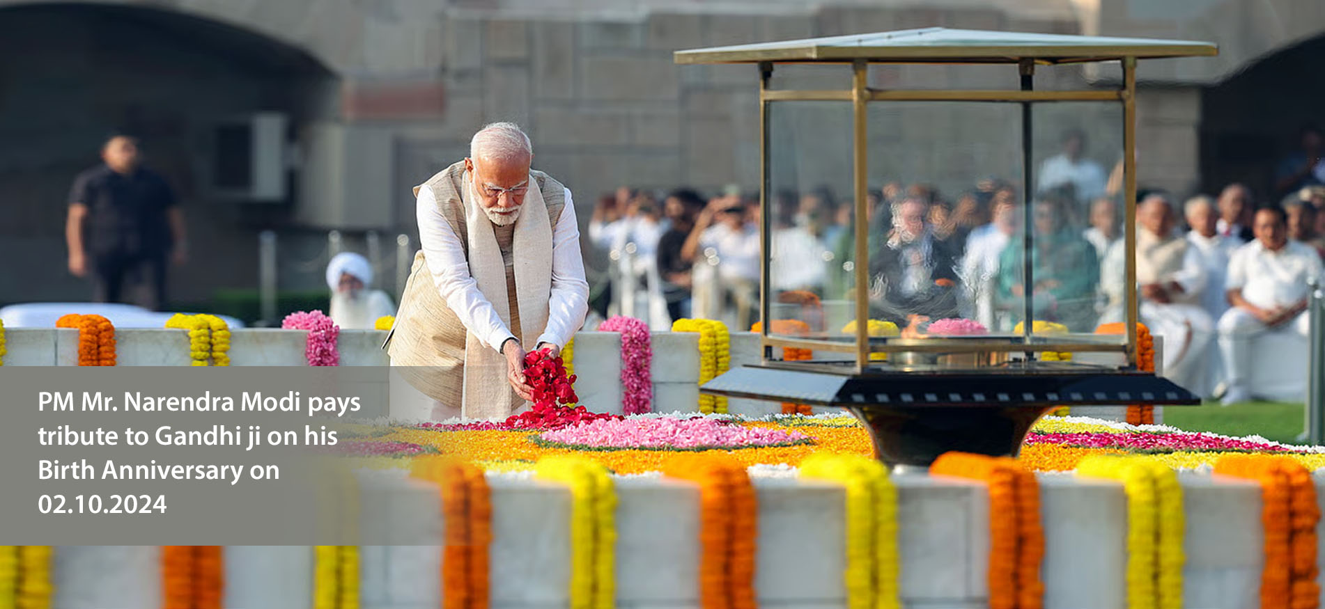 PM Mr. Narendra Modi pays tribute to Gandhiji on his Birth Anniversary on 02.10.2024